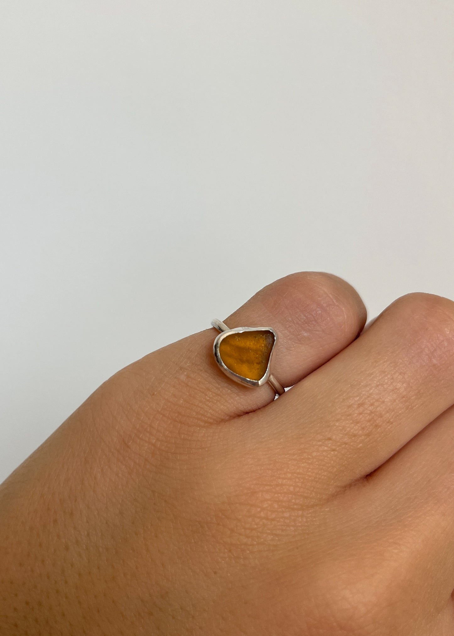 Brown Seaglass Ring 4 1/2