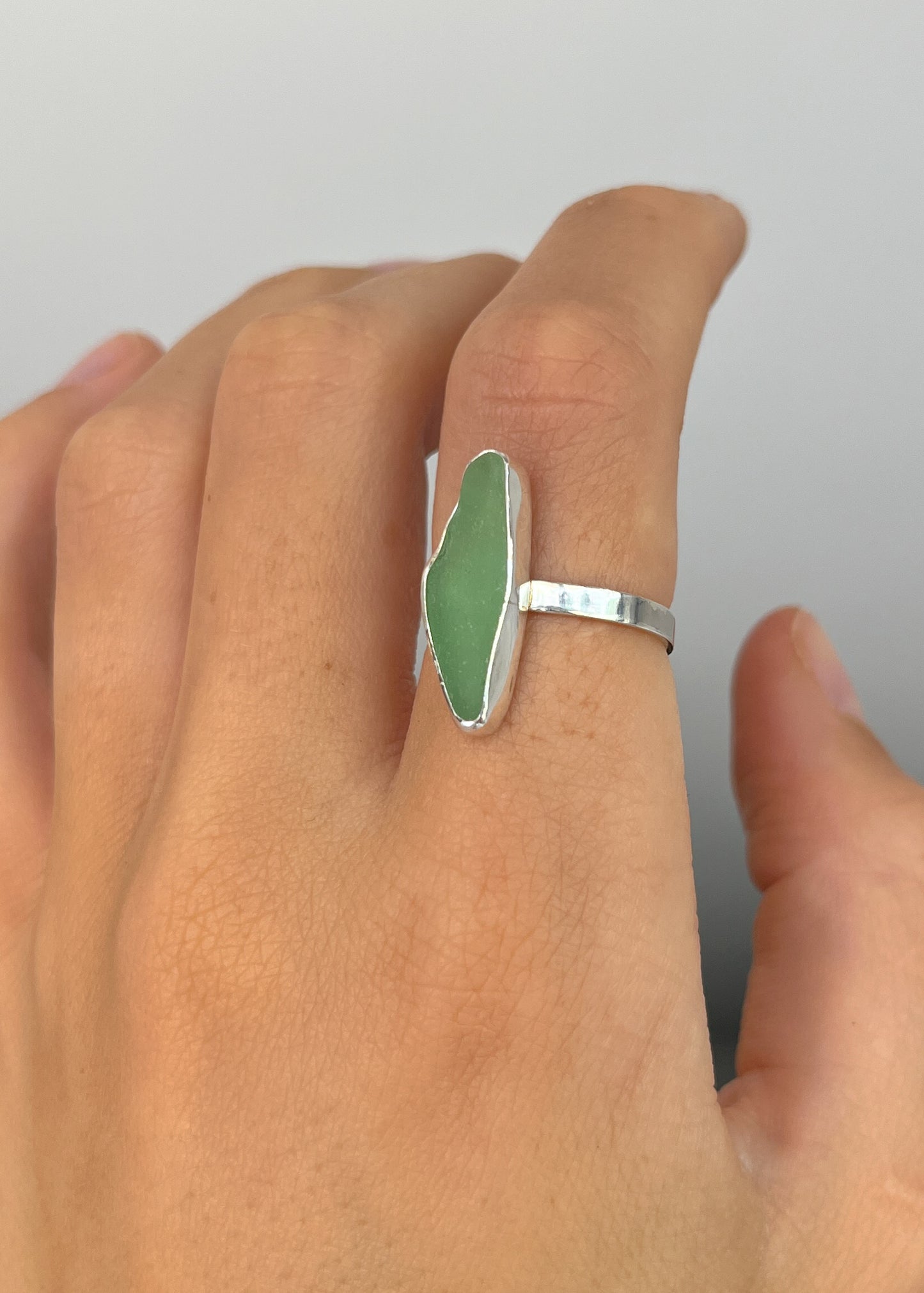 Turqouse Seaglass Ring 7 3/4