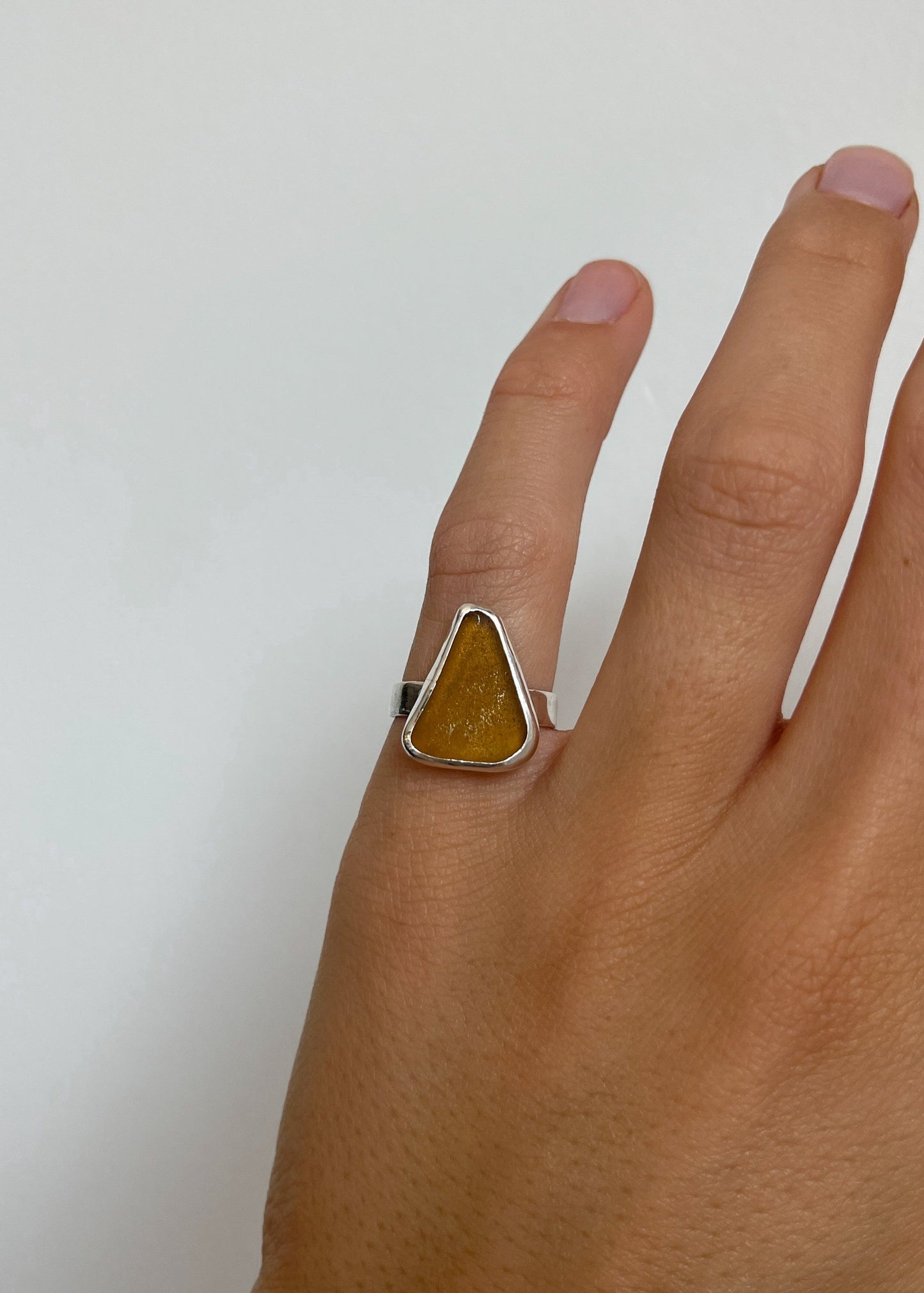 Brown Seaglass Ring 5 3/4