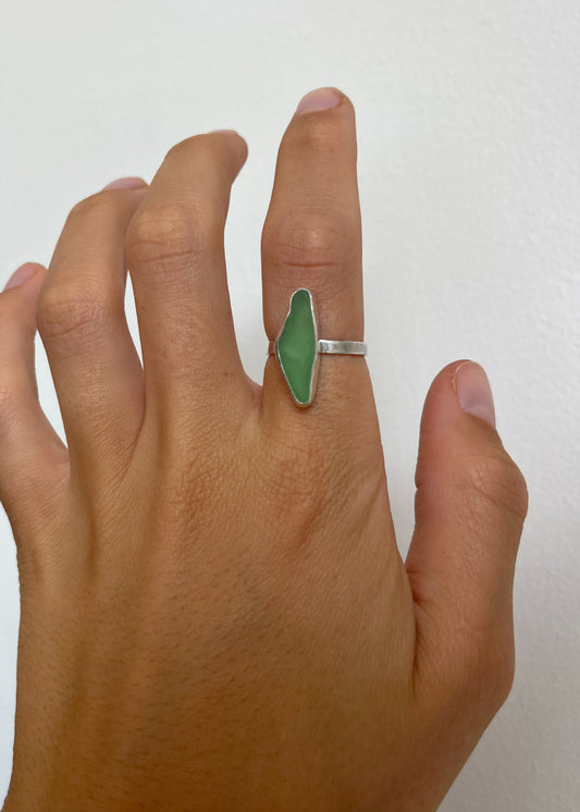 Turqouse Seaglass Ring 7 3/4