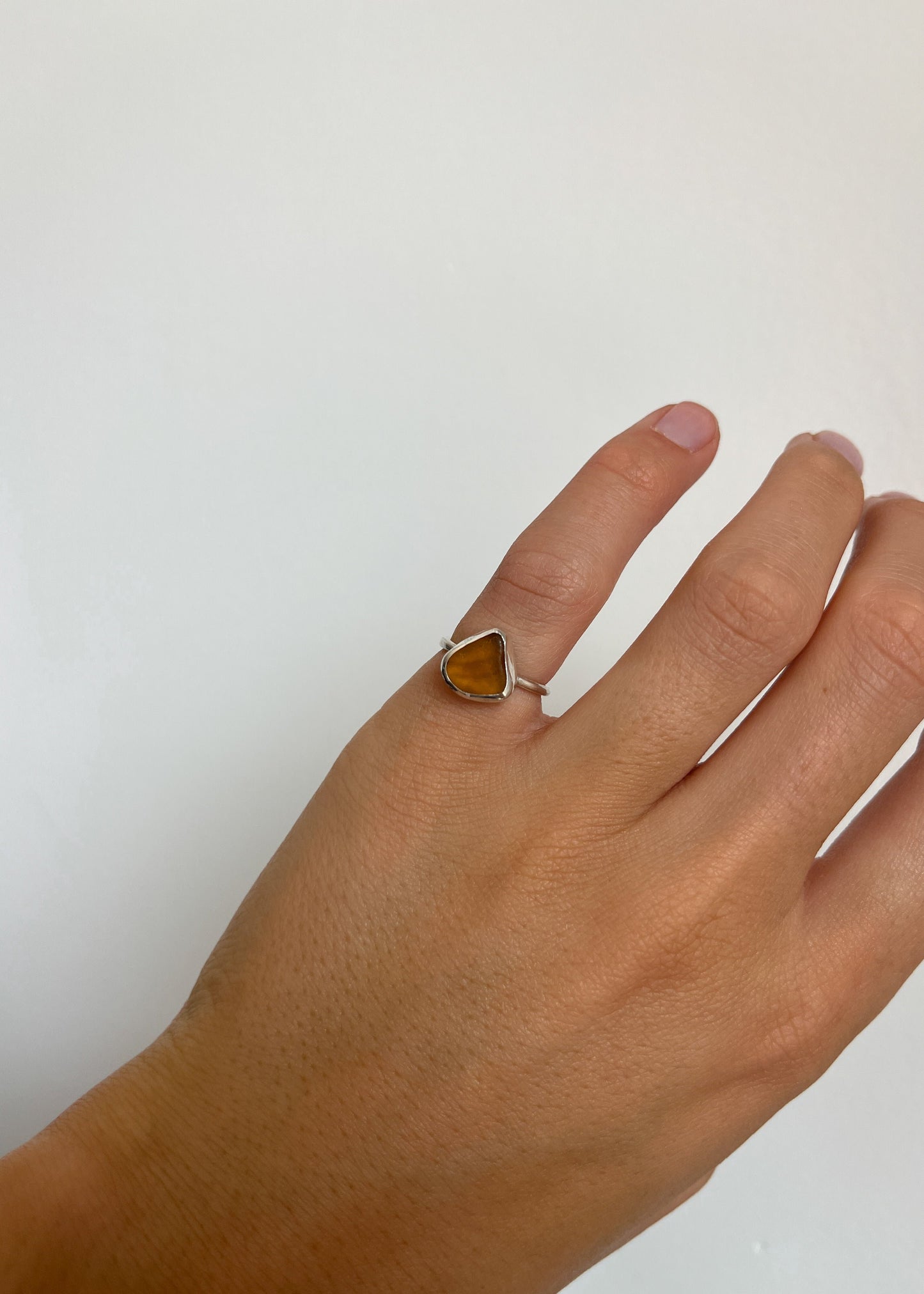 Brown Seaglass Ring 4 1/2