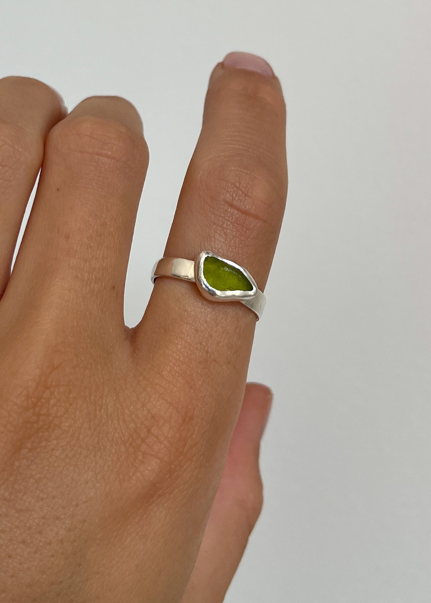 Green Seaglass Ring 10