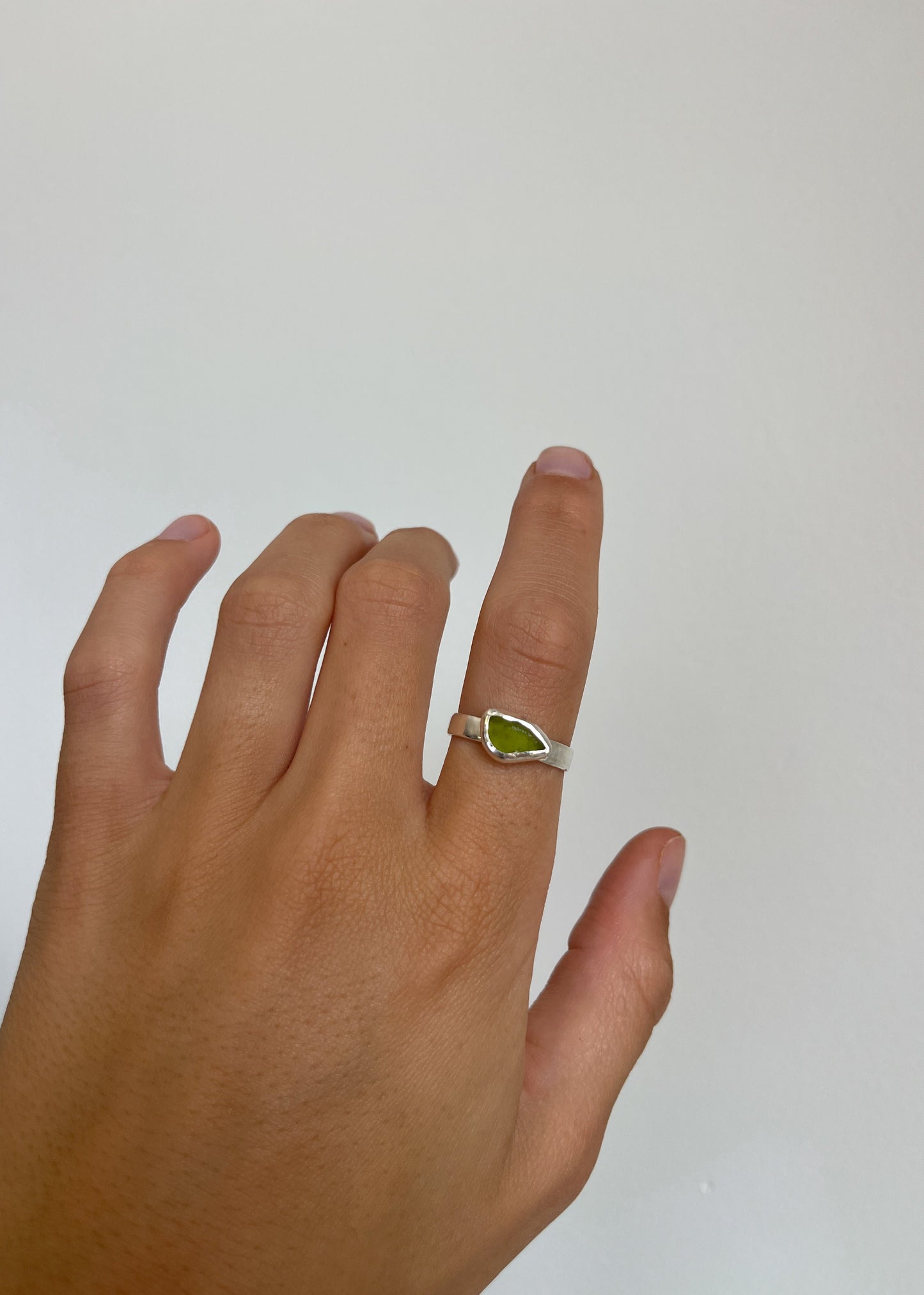 Green Seaglass Ring 10