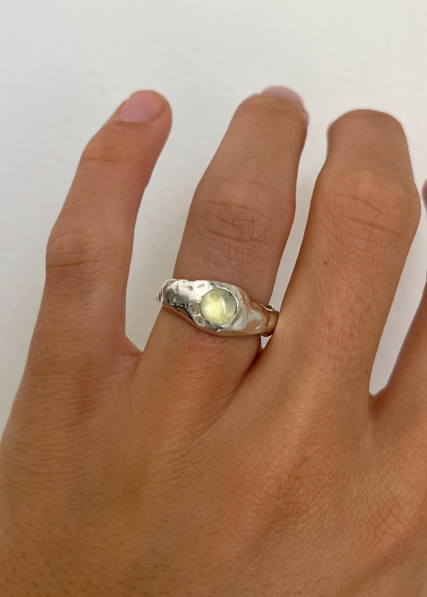 Sterling Silver Ring with Prehnite 6