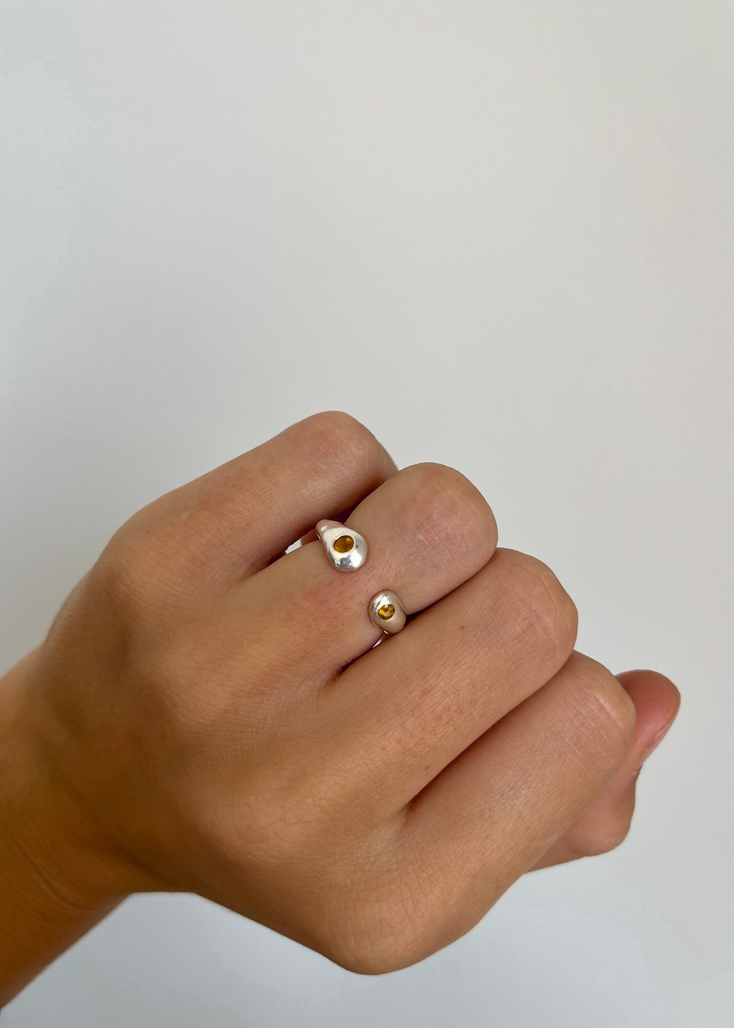 Adjustable Ring with Citrine 5 3/4