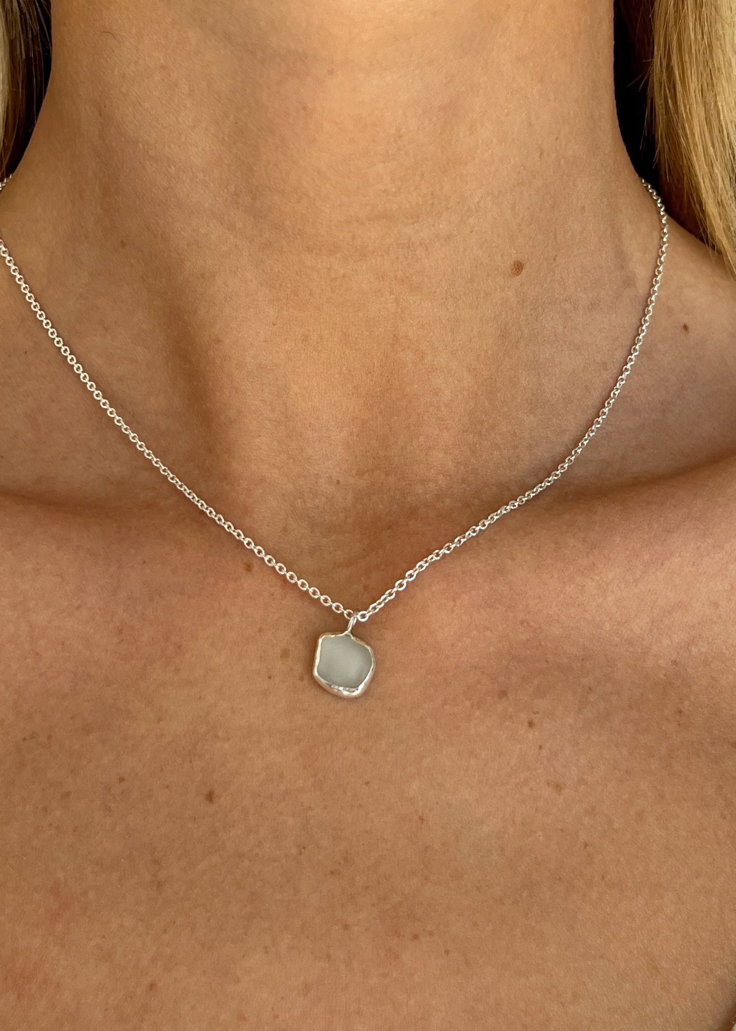 White Seaglass Necklace