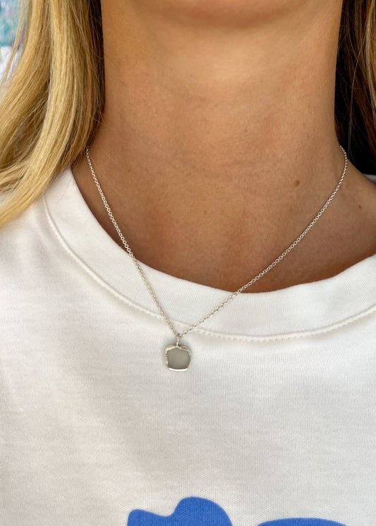 White Seaglass Necklace