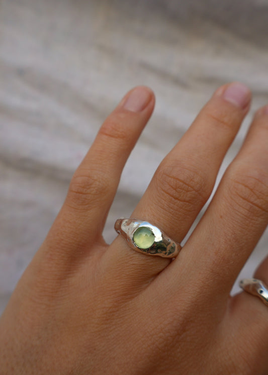 Sterling Silver Ring with Prehnite 6